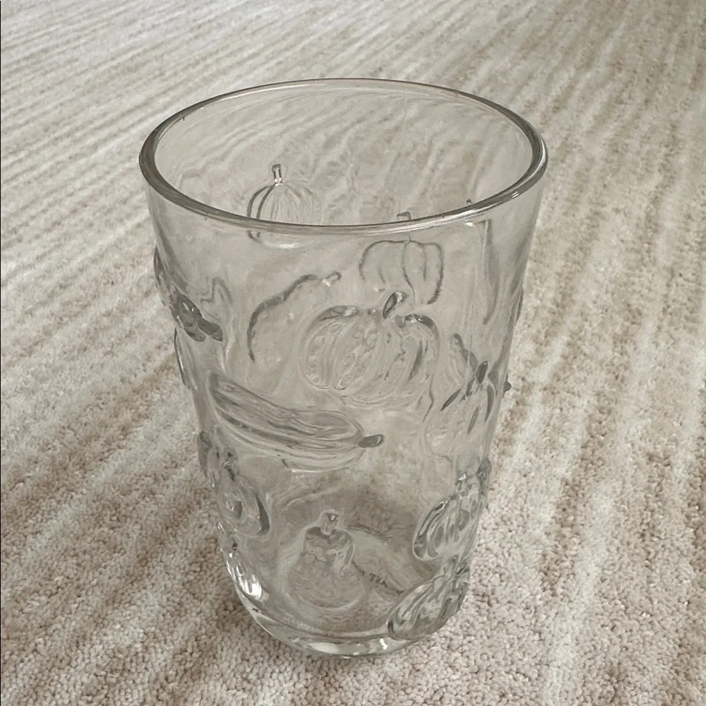 Like New Set of 4 Anthropologie AnthroHome Hayride Fall Pumpkin Gourd Glasses